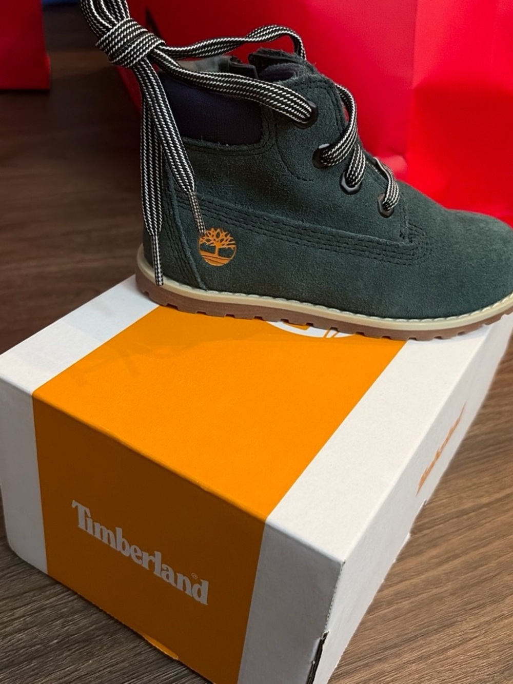 Timberland Toddler Dark Green Suede Lace-Up Boots